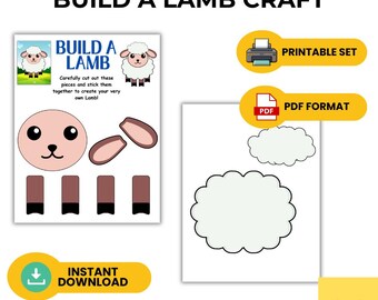 Build a Lamb Craft Printable | Easter Sheep Cut and Paste Activity (Digital Download)