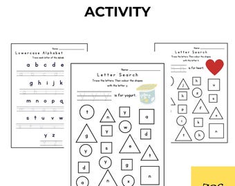 Lowercase Alphabet Tracing Worksheets Printable | Letter Tracing Practice for Preschool Kindergarten | ABC Handwriting PDF