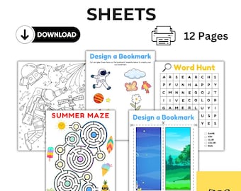 Feuilles d'activités imprimables, feuilles de travail pour les débutants, jeux d'apprentissage pour enfants (téléchargement numérique)