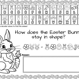 Łamacze kodów wielkanocnych | Wiosenna aktywność z dekodowaniem wiadomości | Arkusze z tajnymi kodami | Wielkanocna gra matematyczno-edukacyjna | Wersja do druku bez przygotowania zdjęcie 7