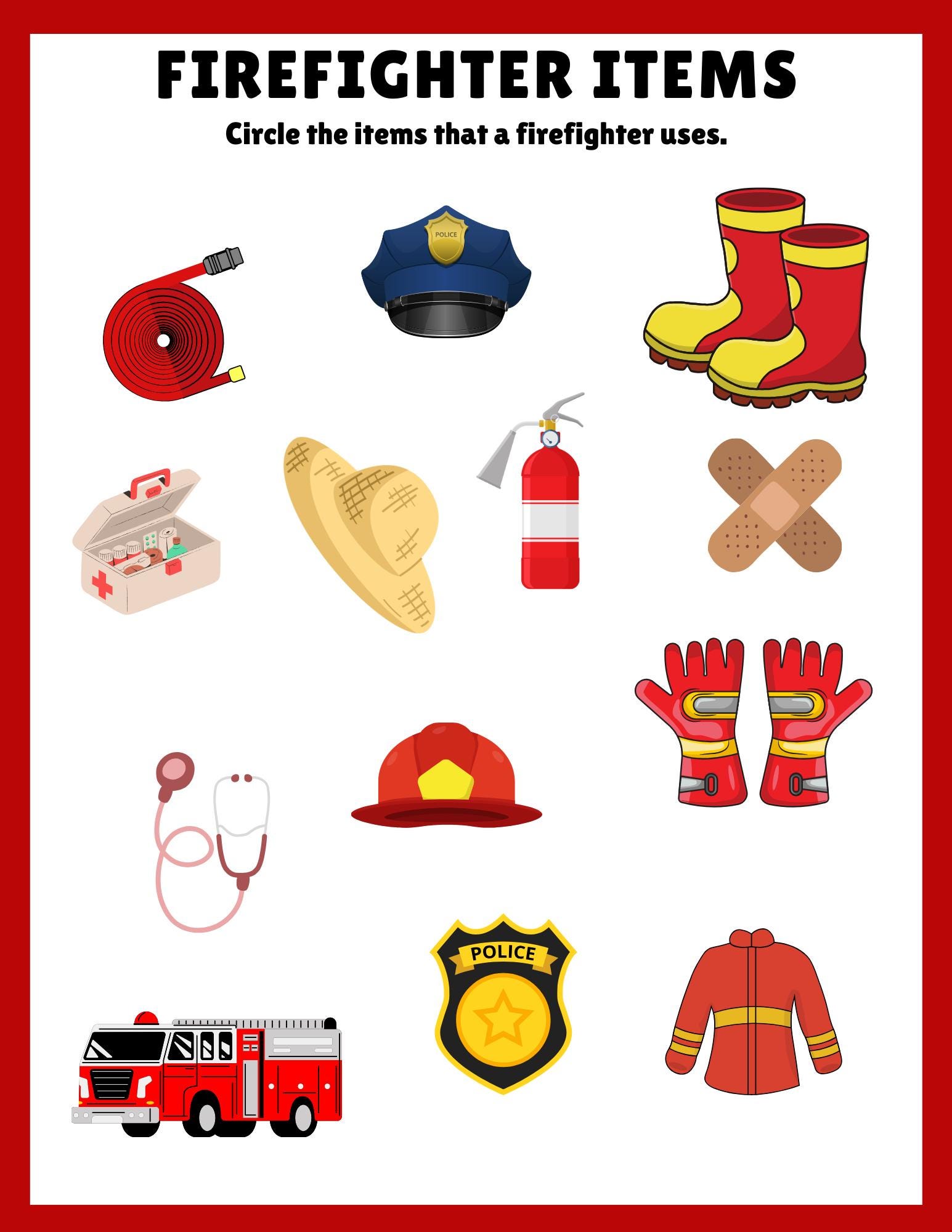 Firefighter Activity Pack Printable | Community Helpers Firefighter ...