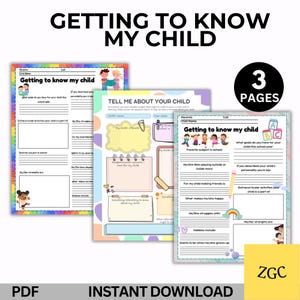 Getting to Know My Child Printable Forms | Back to School Parent Questionnaire | Editable Student Information Sheet for Teachers
