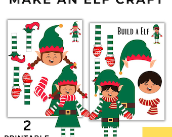 Build an Elf Printable | Holiday Craft Worksheet for Kids - Etsy UK