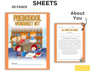 Vorschule Aktivitätspaket | Frühlern-Arbeitsblätter | Kindergarten Fertigkeitsübungen | Hausschule zum ausdrucken, digitaler Download