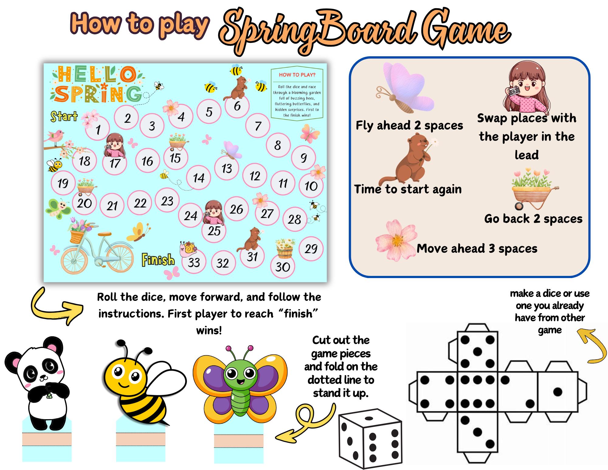 Spring Board Game Bundle Printable | Spring Charades Game | Classroom ...