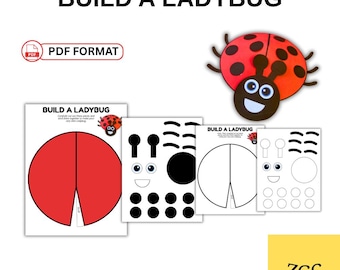 Build Ladybug Craft Printable | Cut and Paste Insect Activity (PDF Download)