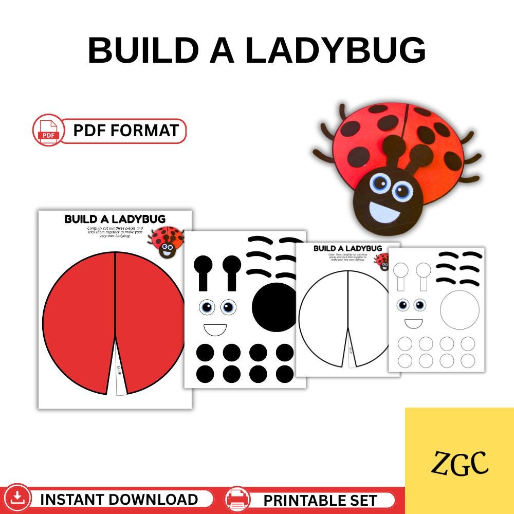 Ladybug Craft for Kids Cut and Paste Ladybug Printable Preschool…