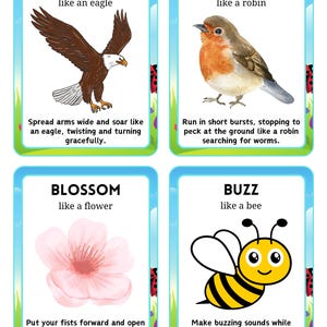 Spring Movement Cards | Kids Gross Motor Activity, Brain Break (Digital Download) image 6