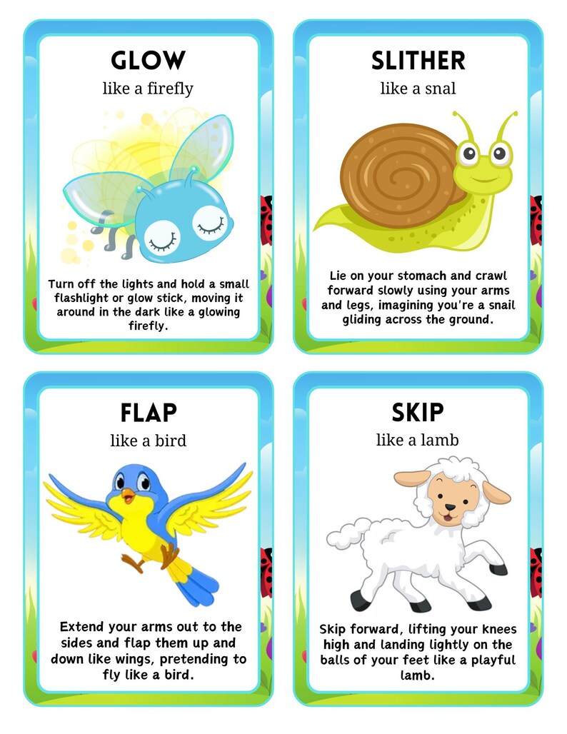 Spring Movement Cards | Kids Gross Motor Activity, Brain Break (Digital Download) image 11