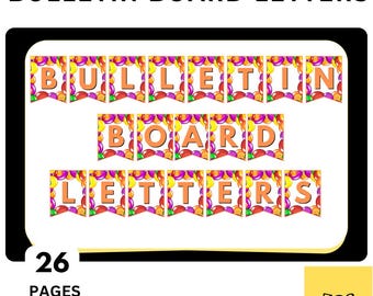 Druckbare Alphabet Buchstaben A-Z | Pinnwand Dekor | Klassenzimmer Aufsteller (PDF)