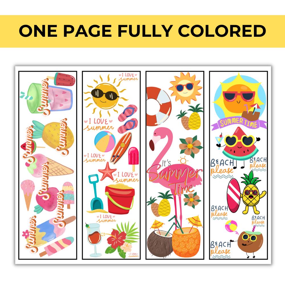 Summer Bookmarks to Color for Kids | Printable Reading Rewards (PDF) - Etsy