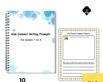 Summer Writing Prompts | Creative Worksheets, Journal Activities (Digital Download)