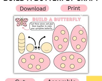 Build a Butterfly Craft Kit | Cut and Paste Spring Insect Activity (PDF)
