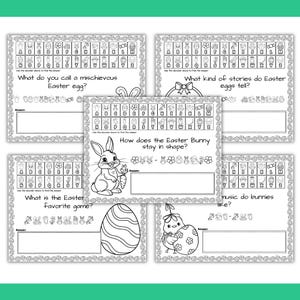 Łamacze kodów wielkanocnych | Wiosenna aktywność z dekodowaniem wiadomości | Arkusze z tajnymi kodami | Wielkanocna gra matematyczno-edukacyjna | Wersja do druku bez przygotowania zdjęcie 2