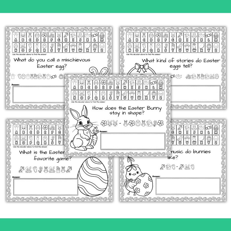 Łamacze kodów wielkanocnych | Wiosenna aktywność z dekodowaniem wiadomości | Arkusze z tajnymi kodami | Wielkanocna gra matematyczno-edukacyjna | Wersja do druku bez przygotowania zdjęcie 2