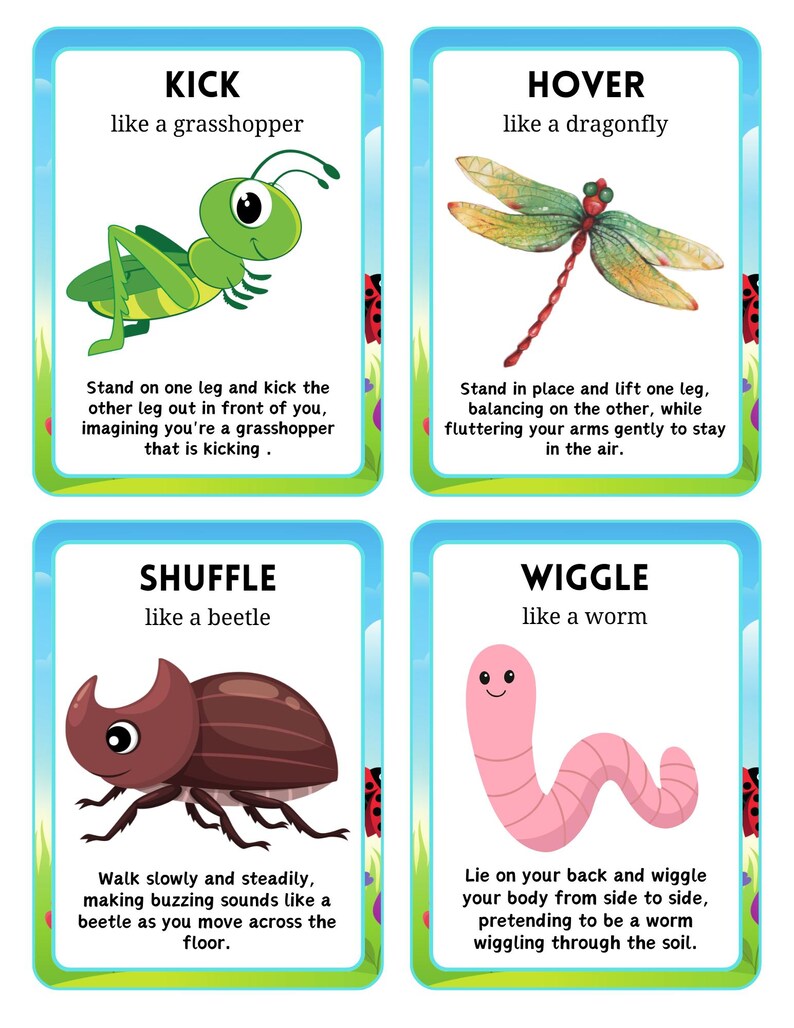 Spring Movement Cards | Kids Gross Motor Activity, Brain Break (Digital Download) image 4