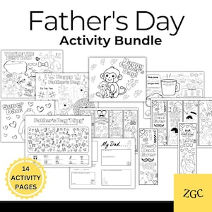 Printable Father's Day Activity Bundle for Kids | All About Dad, Coloring Pages, Games & Bookmarks | Instant Download PDF Gift for Dad