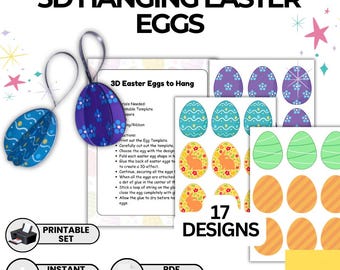 3D Easter Egg Craft Printable | Easter Craft for Kids | Spring Paper Egg Decoration | Classroom Easter Activity PDF