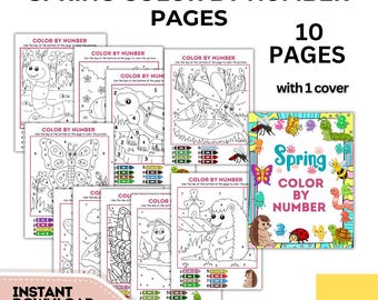 Color by Number Worksheets for Kids | Preschool Math Activity | Printable Color by Number | Kindergarten Number Recognition