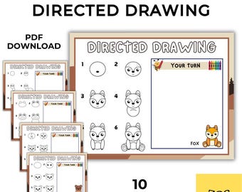 Woodland Animals Directed Drawing Activity | Step-by-Step Kids Art Printable (Digital Download)