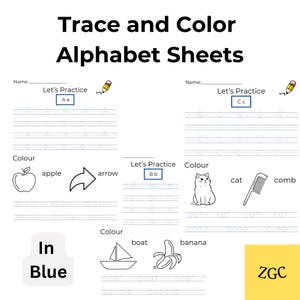 Alphabet Tracing and Coloring Worksheets | Printable Letter Practice | Fine Motor Skills Activity | Homeschool & Classroom, INSTANT DOWNLOAD