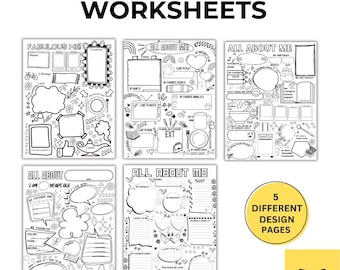 All About Me Worksheets | Back to School Activities | First Day of School Printable | Classroom Icebreaker PDF