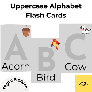 Cartes flash imprimables alphabet | Ressource d'apprentissage pour l'école à la maison | Activité éducative préscolaire | Reconnaissance des lettres à téléchargement immédiat, impressions