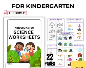 Kindergarten Science Worksheets | 22-Page STEM Activity Pack | Five Senses, Animals, Weather & Living Nonliving Activities