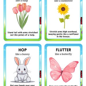 Spring Movement Cards | Kids Gross Motor Activity, Brain Break (Digital Download) image 8