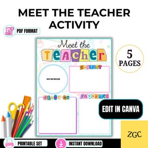 Editable Meet the Teacher Template for Back to School | Printable PDF & Canva | School Welcome Letter for Parents | Instant Digital Download