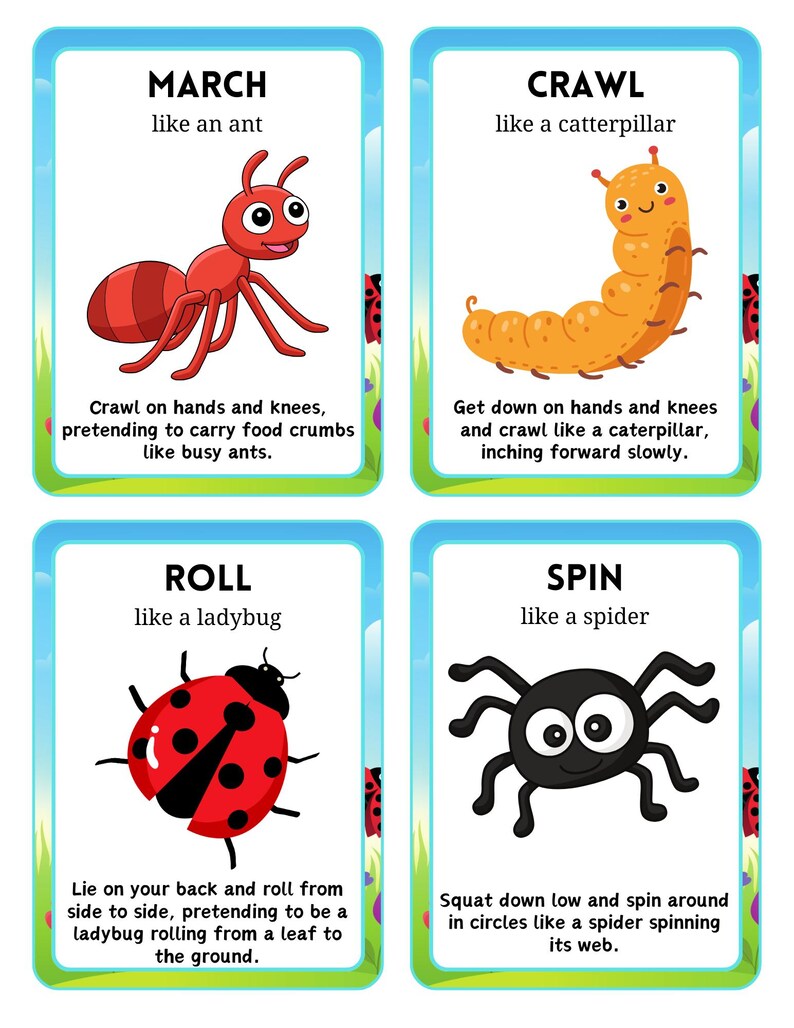 Spring Movement Cards | Kids Gross Motor Activity, Brain Break (Digital Download) image 5