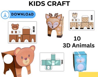 Druckbare 3D Waldtier Handwerk | Papierspielzeug (PDF Download)