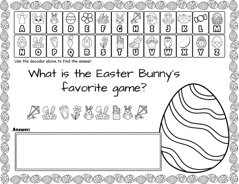 Łamacze kodów wielkanocnych | Wiosenna aktywność z dekodowaniem wiadomości | Arkusze z tajnymi kodami | Wielkanocna gra matematyczno-edukacyjna | Wersja do druku bez przygotowania zdjęcie 4