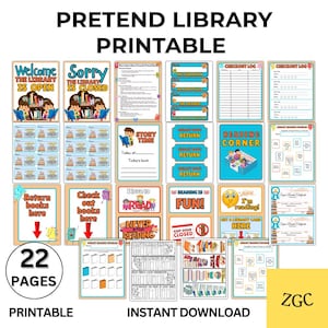 Pièce de théâtre dramatique Library imprimable | Centre de jeux de simulation, activité d'alphabétisation (téléchargement numérique)