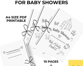 Kids Baby Shower Activity Book Printable | Baby Shower Coloring Book & Games | Kids Table Activities | Instant PDF