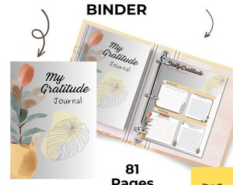 Journal de gratitude imprimable | Planificateur de bien-être, Santé mentale (PDF)