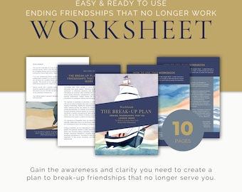 The Break-Up Plan Worksheet - Guided Exercises for Ending Friendships that No Longer Work, Relationship Closure Guide, Digital Self-Help PDF