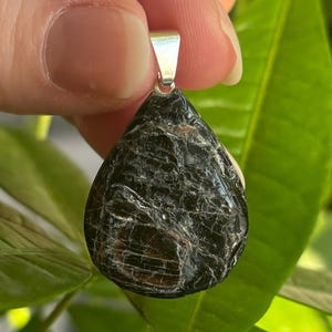 Black Tourmaline Drop Pendant, Protection Necklace, Protection Crystal,