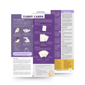 Tarot Quickstudy Guide PDF | Beginner-Friendly Tarot Meanings, Card Spreads & Fool’s Journey | Printable Digital Download, Card Meanings