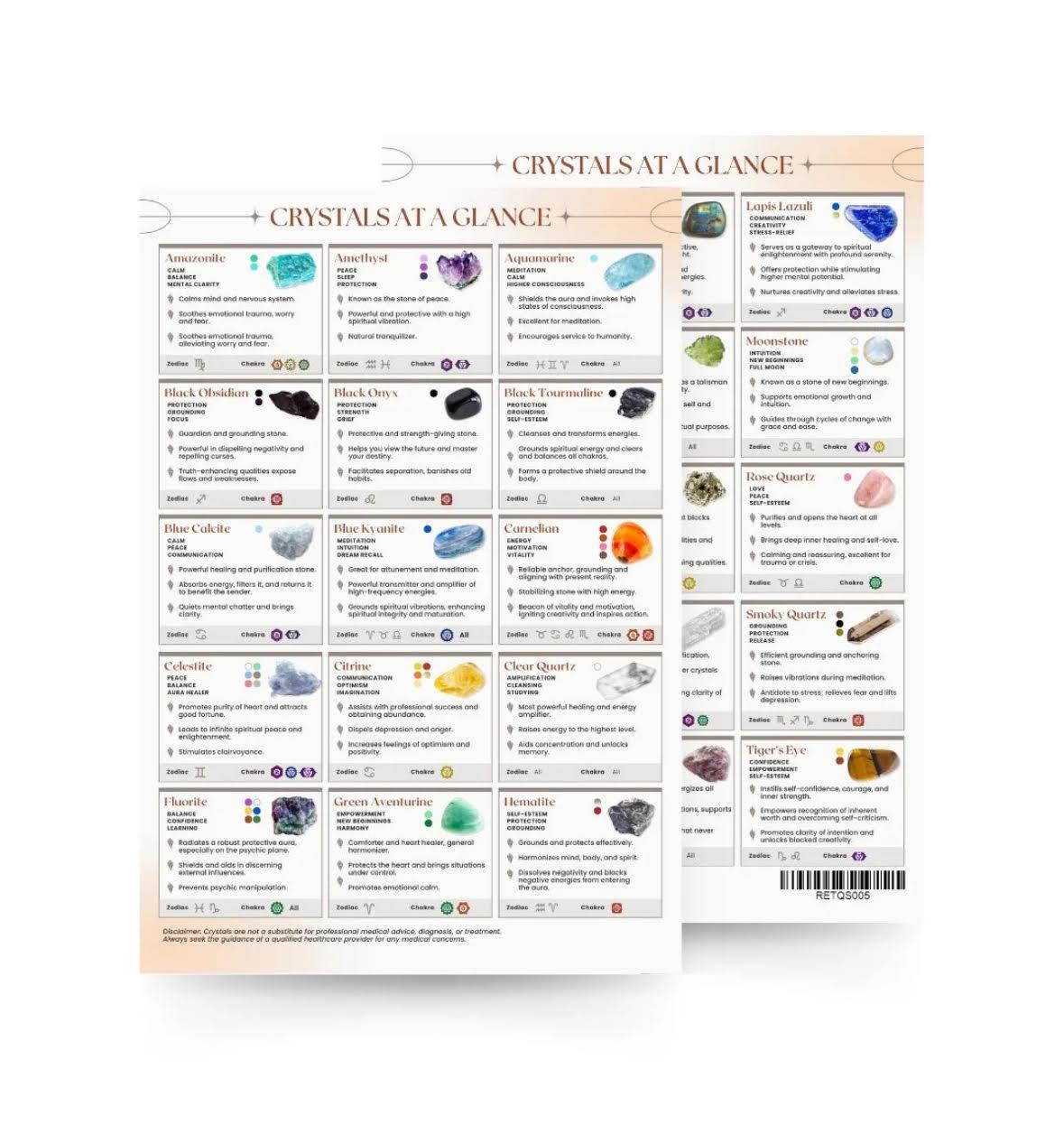 Crystal Quickstudy Guide PDF | Printable Healing Crystals Reference ...