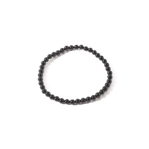 Bracelet en perles de tourmaline noire, 4 mm Tourmaline noire,