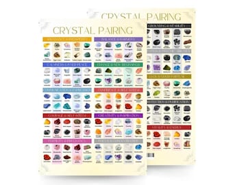 Crystal Pairing Quickstudy Guide | Printable Crystal Combinations Chart | Digital PDF for Healing, Energy, and Manifestation