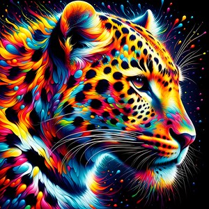 Póster infantil con imagen de leopardo para descargar e imprimir en formato digital