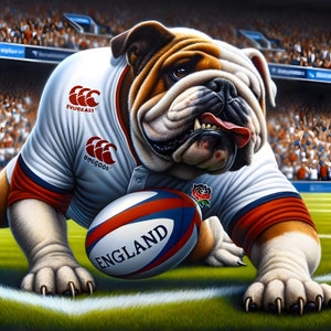 England rugby dog unusual rugby fan poster digital download printable