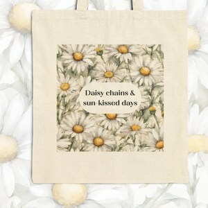 Cheerful Daisy Canvas Tote Bag - Stay Organized in Style this Spring!