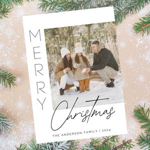 Aanpasbare fotokaart voor gezinsvakanties: digitale kerstgroet voor e-mail en tekst