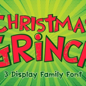 Whoville Grinchy Weihnachtsschrift | Perfekt für Urlaubsdesigns, Karten und Kunsthandwerk - Festliche Typografie für Ihre kreativen Projekte
