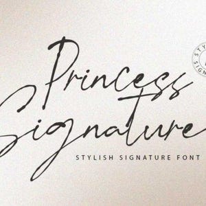 Police Princess Signature | Police Signature Élégante pour Branding, Logos, Mariages, Cartes de Visite, Citations & Plus | Style Manuscrit