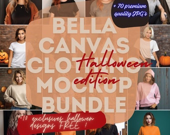 Bella Canvas T-Shirt Mockup Bundle: Halloween Edition (+70 JPGs)