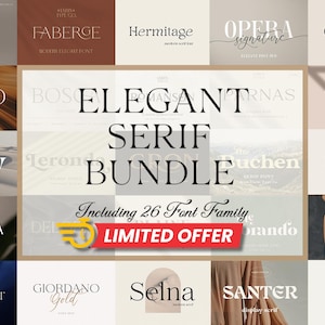 Bundel met elegante serif-lettertypen: 26 lettertypen voor logo&#39;s en uitnodigingen
